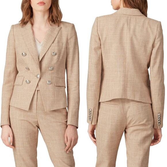 Veronica Beard Jackets & Blazers - Veronica Beard Diego Dickey Jacket/Blazer Muted Plaid Tan/Cream Size US 0
